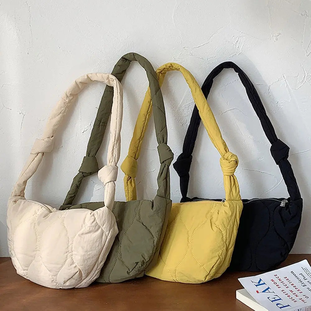 Quilted Tote Bag Lightweight Winter Cotton Padded Plaid