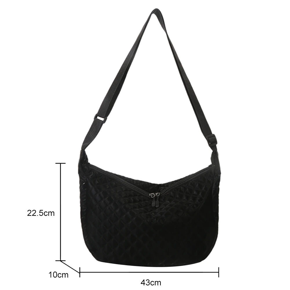 Quilted Women Crossbody Bag Winter Top-handle Bags Casual Female Shoulder Bags