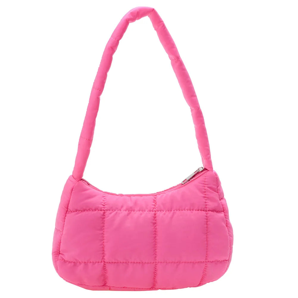 Quilted Women Hand Bags Casual Check Female Tote Winter Soft Warm
