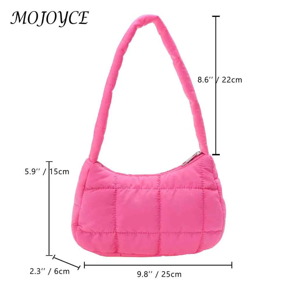 Quilted Women Hand Bags Casual Check Female Tote Winter Soft Warm