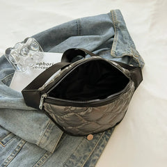 Quilted Women Waist Pack Cotton Padded Nylon Female Fanny Pack