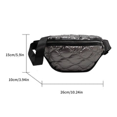 Quilted Women Waist Pack Cotton Padded Nylon Female Fanny Pack