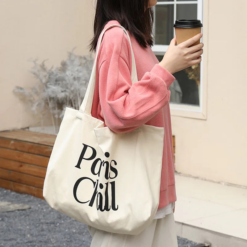 Qyahlybz Casual Art Canvas Handbag Ins Female Printed Shoulder Bag Women's Large