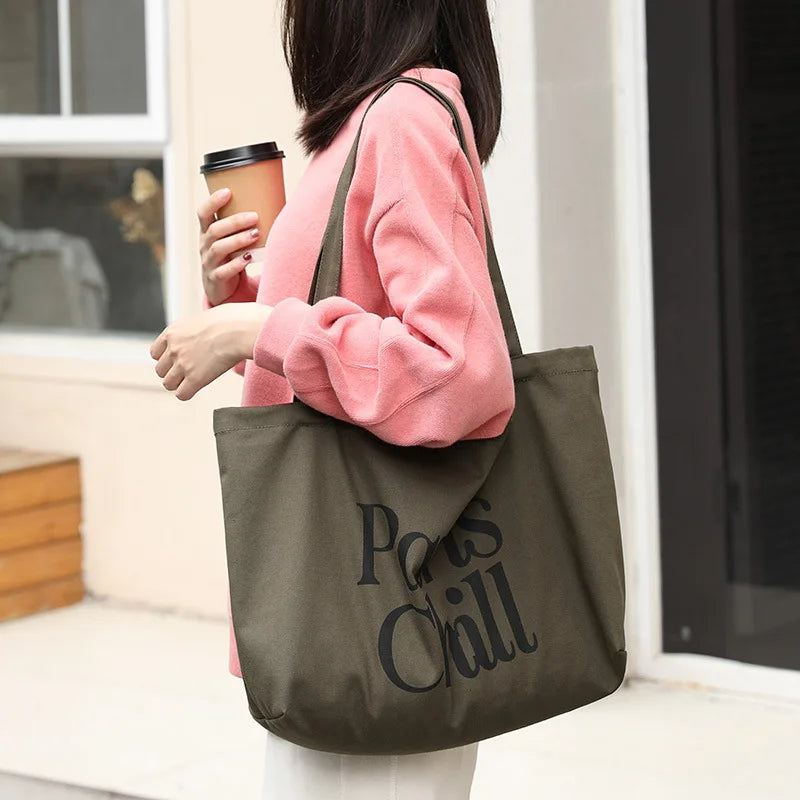 Qyahlybz Casual Art Canvas Handbag Ins Female Printed Shoulder Bag Women's Large