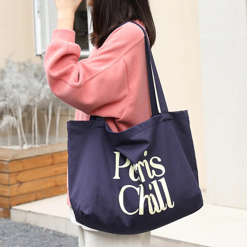 Qyahlybz Casual Art Canvas Handbag Ins Female Printed Shoulder Bag Women's Large
