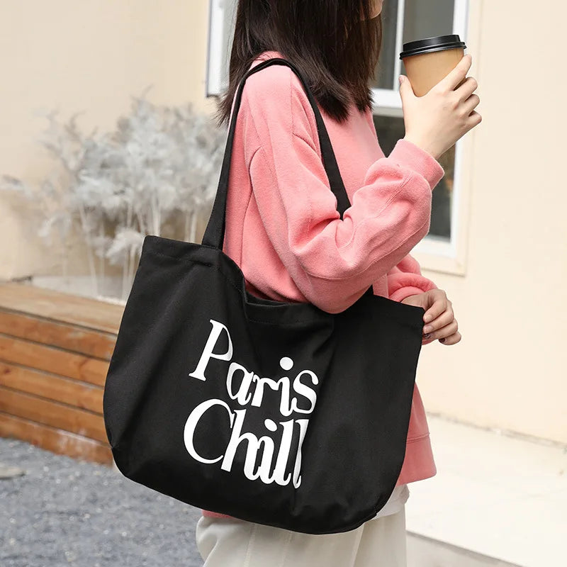 Qyahlybz Casual Art Canvas Handbag Ins Female Printed Shoulder Bag Women's Large