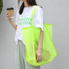 Qyahlybz Casual Grid Handbag Women Hollow Tote Bag