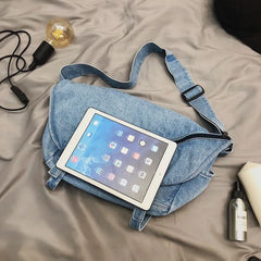 Retro Denim Shoulder Bag for Women