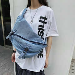 Retro Denim Shoulder Bag for Women