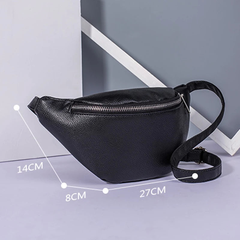 PU Leather Fanny Pack for Women Waist Bag Shoulder Bag