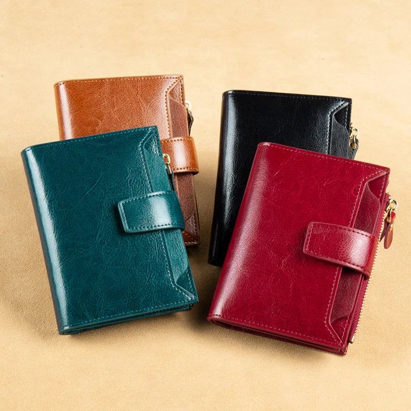 RFID Blocking Women Wallet Lady Leather Purse Coin Purse
