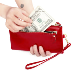 RFID Anti Degaussing Women's Oil Wax Hand Bag