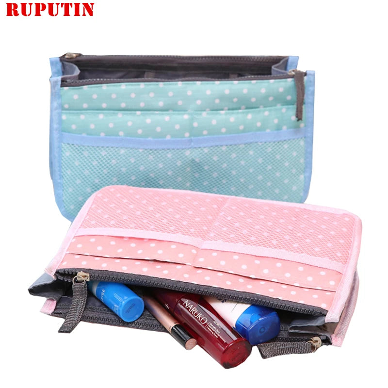 Makeup Organizer Bag Double Zipper Toiletry Storage