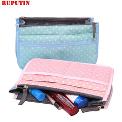 Makeup Organizer Bag Double Zipper Toiletry Storage