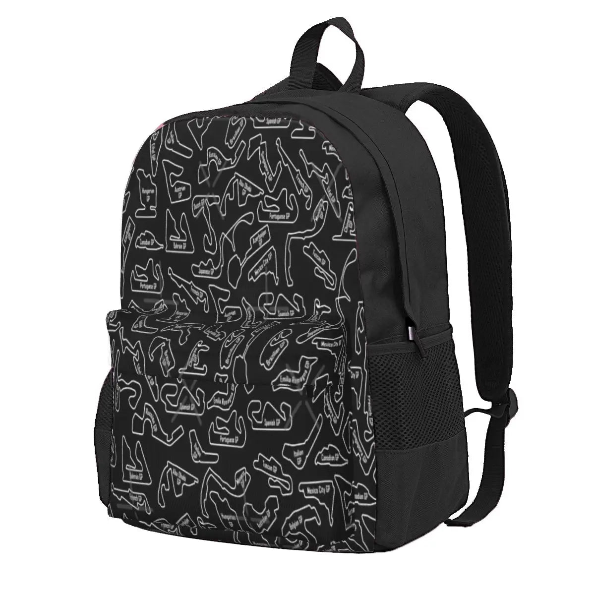Race Circuits Pattern Backpacks - Men's & Women's Bags