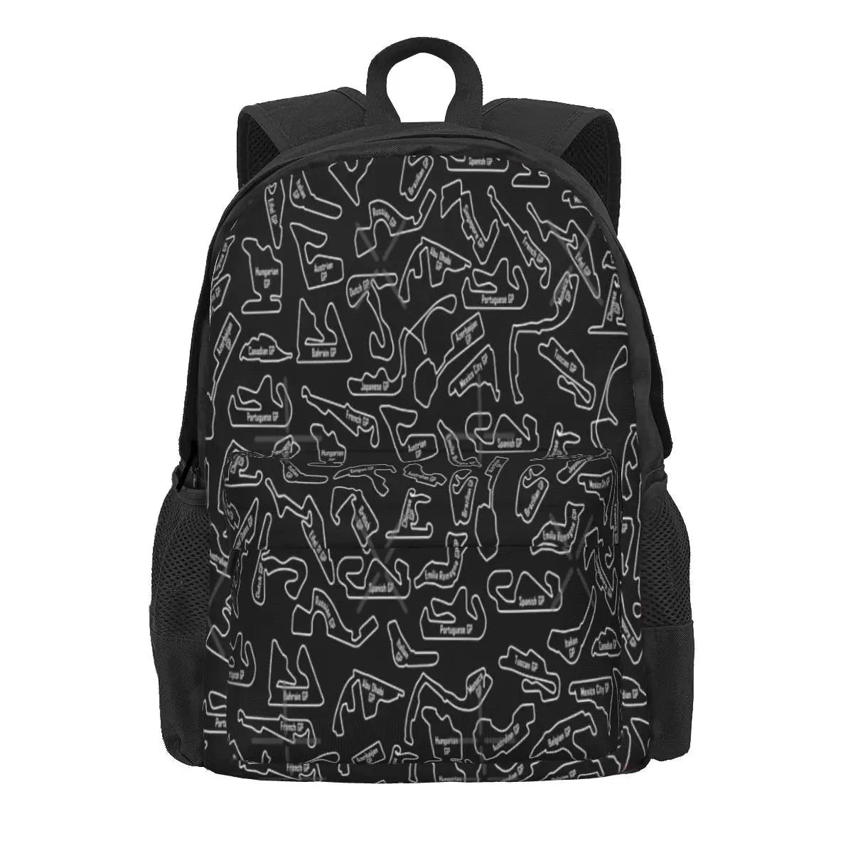 Race Circuits Pattern Backpacks - Men's & Women's Bags