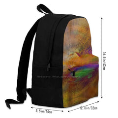 Radiant Rotation Travel Laptop Bagpack Bags Orange Red Abstract