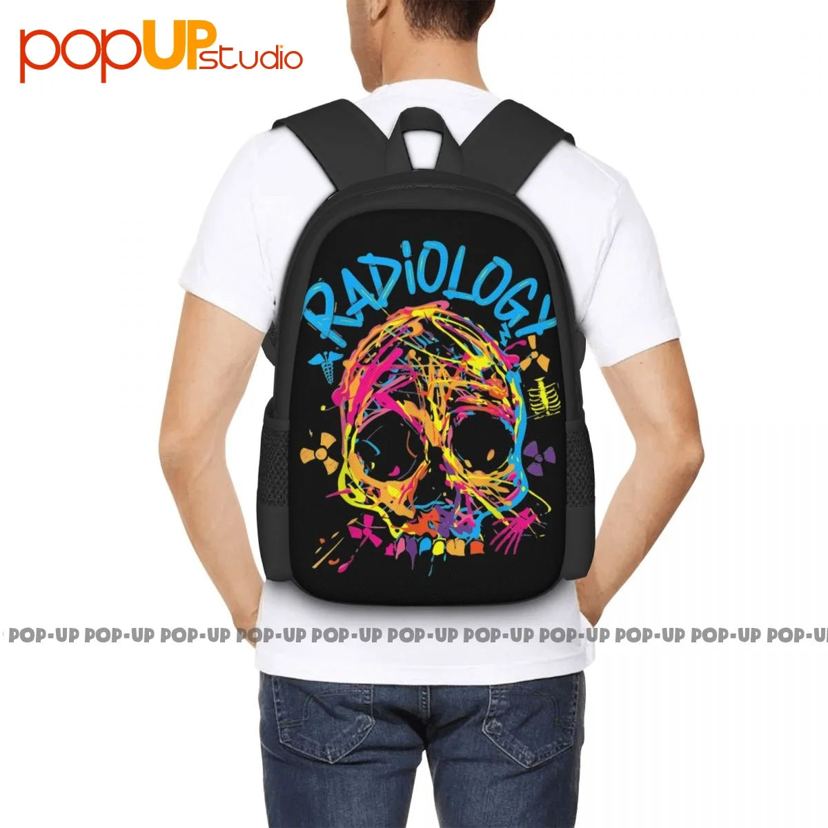 Colorful Skull Radiology Tech Backpack Large Capacity Hot Travel Bag