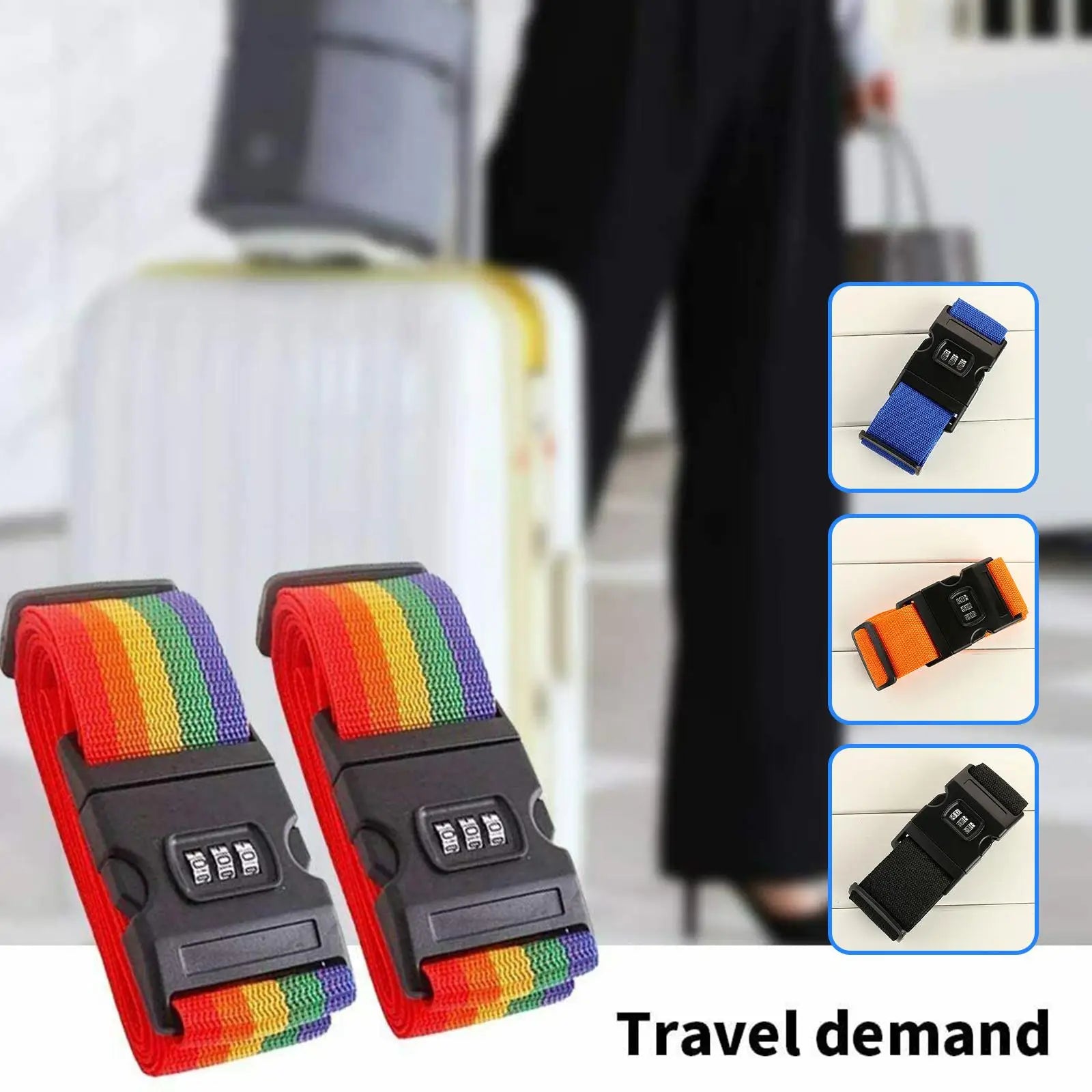 Rainbow Password Lock Luggage Bag With Strap