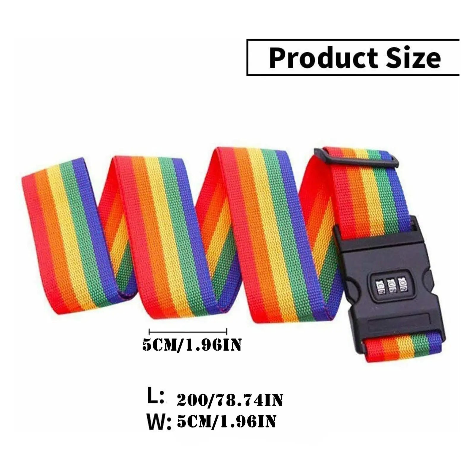 Rainbow Password Lock Luggage Bag With Strap