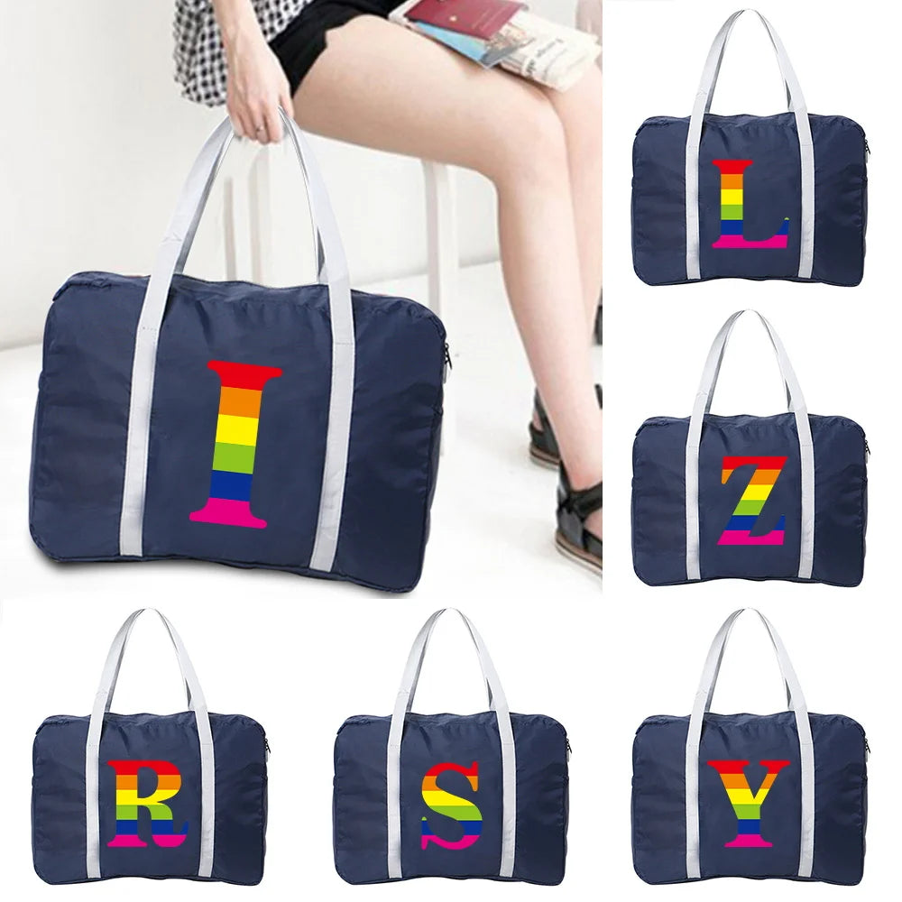 Rainbow Series Travel Bags Nylon Foldable Large Capacity Bag