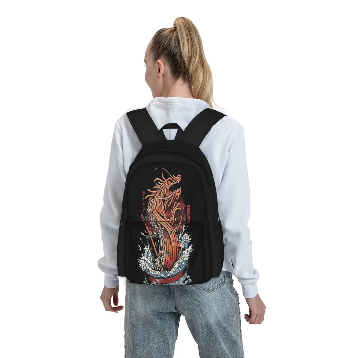Ramen Dragon 1 Backpacks Men's and Women's Manga Bag Youth Bags