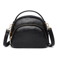Black Leather Crossbody Bag for Women