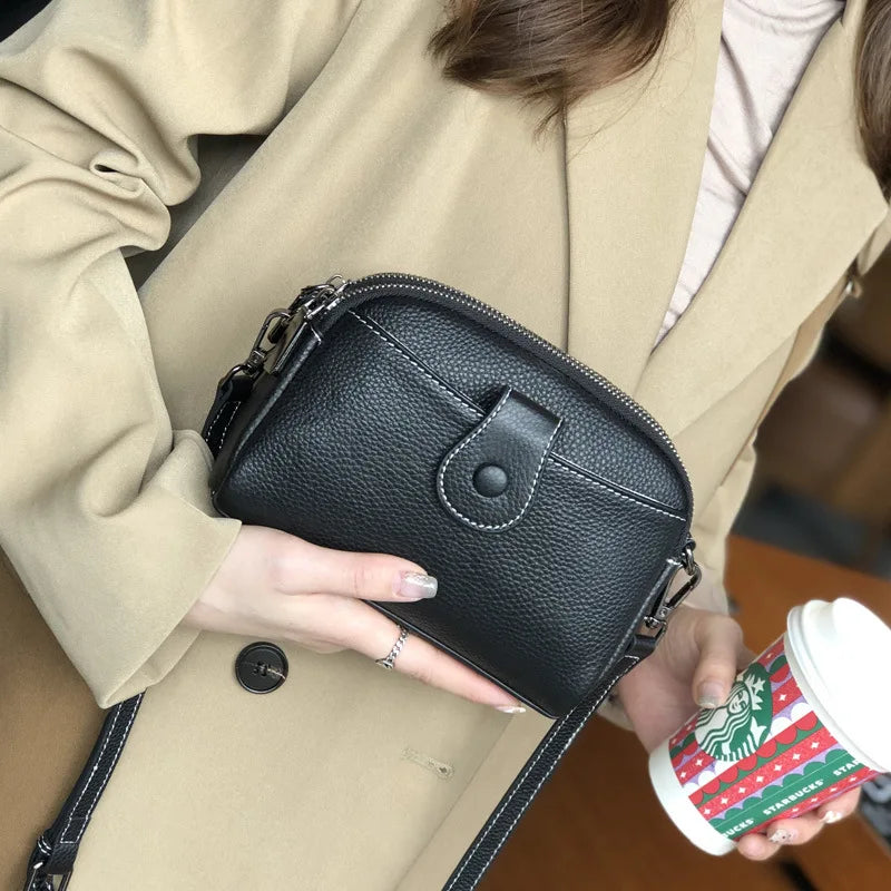 Women's Leather Mini Shoulder Bags Soft Leather Messenger Bags
