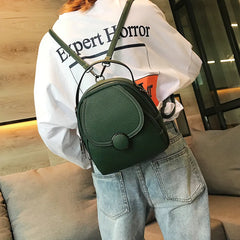Women's Mini Pu Leather Shoulder Bags Backpack Brown Green