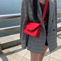 RanHuang Women Pu Leather Shoulder Bags Casual Flap Messenger Bags