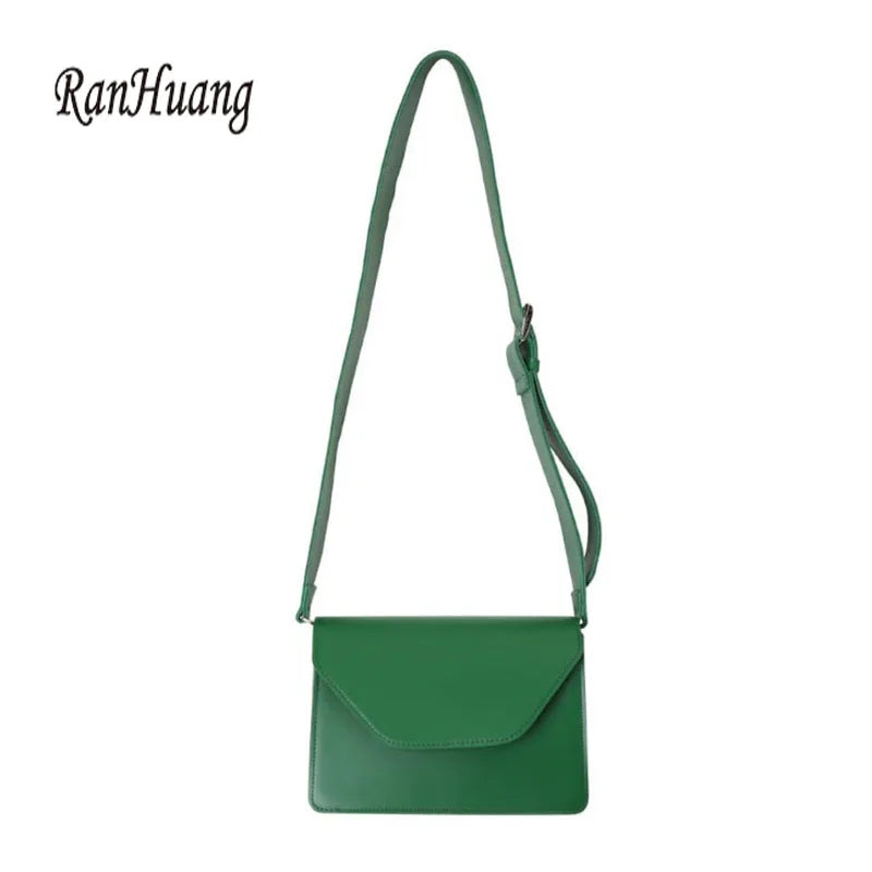 RanHuang Women Pu Leather Shoulder Bags Casual Flap Messenger Bags