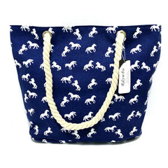 Women's Horse Print Canvas Shoulder Bag