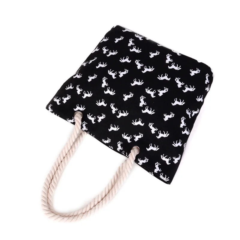 Women's Horse Print Canvas Shoulder Bag