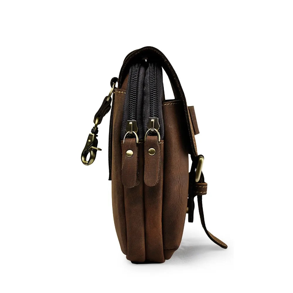 Leather Waist Bag Pouch Hook Belt Pack Phone Pouch 014
