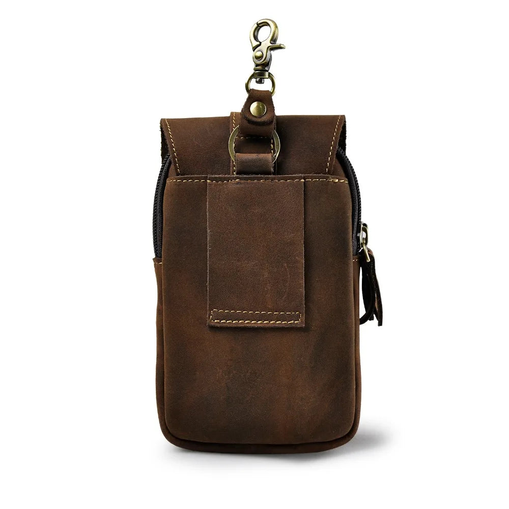 Leather Waist Bag Pouch Hook Belt Pack Phone Pouch 014