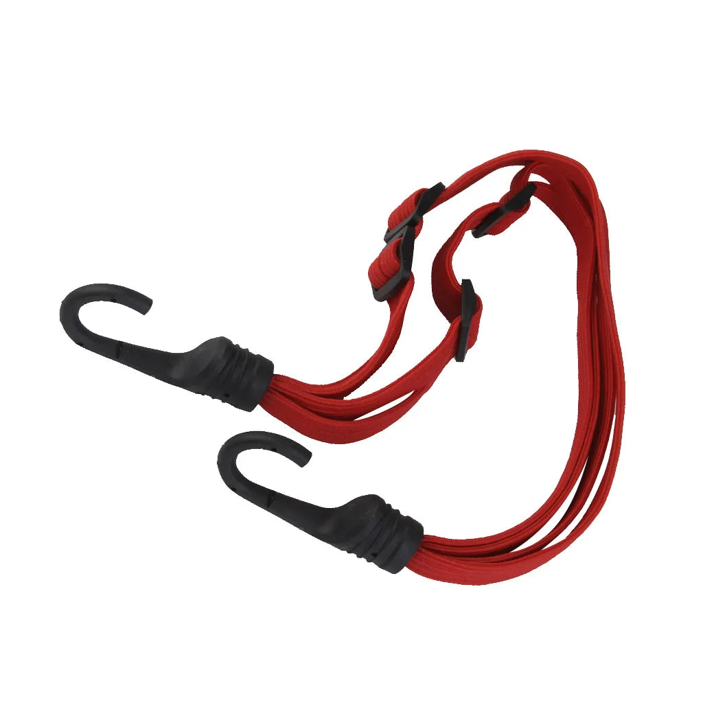 Adjustable Motorcycle Cargo Helmet Holder Strap + Hooks