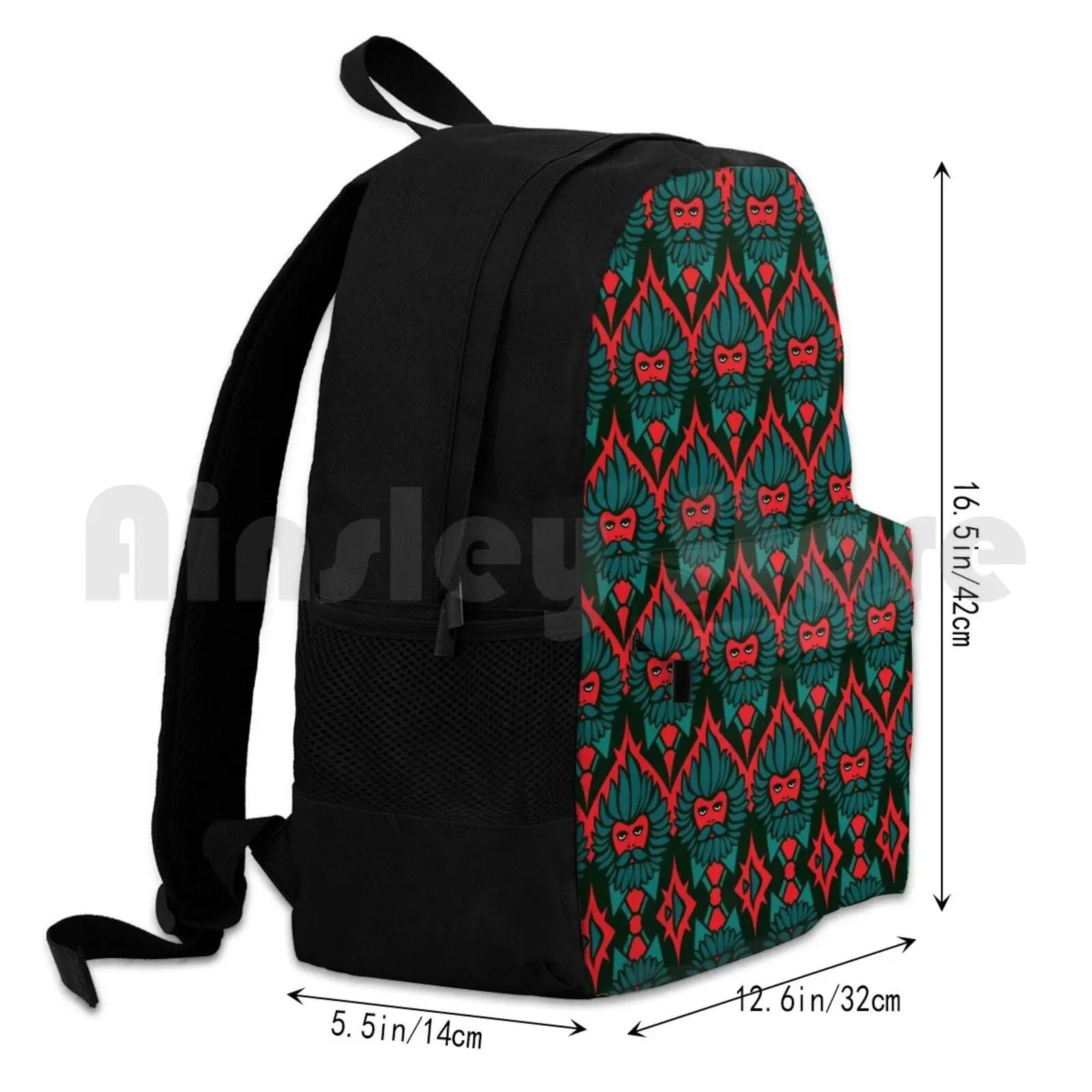 Red Beardies Outdoor Hiking Backpack Waterproof Camping Travel Baroque Flowers
