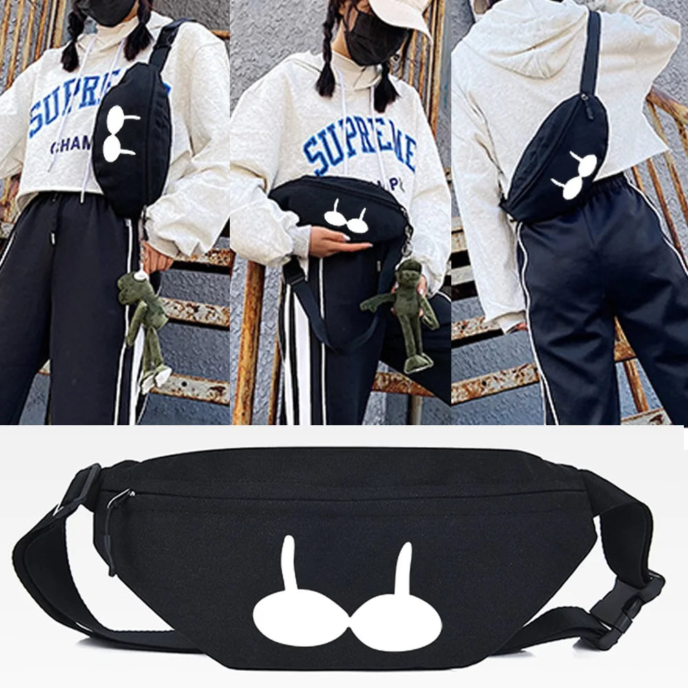 Red Nails Print Waist Bags Men Women Sport Chest Pack Casual Large