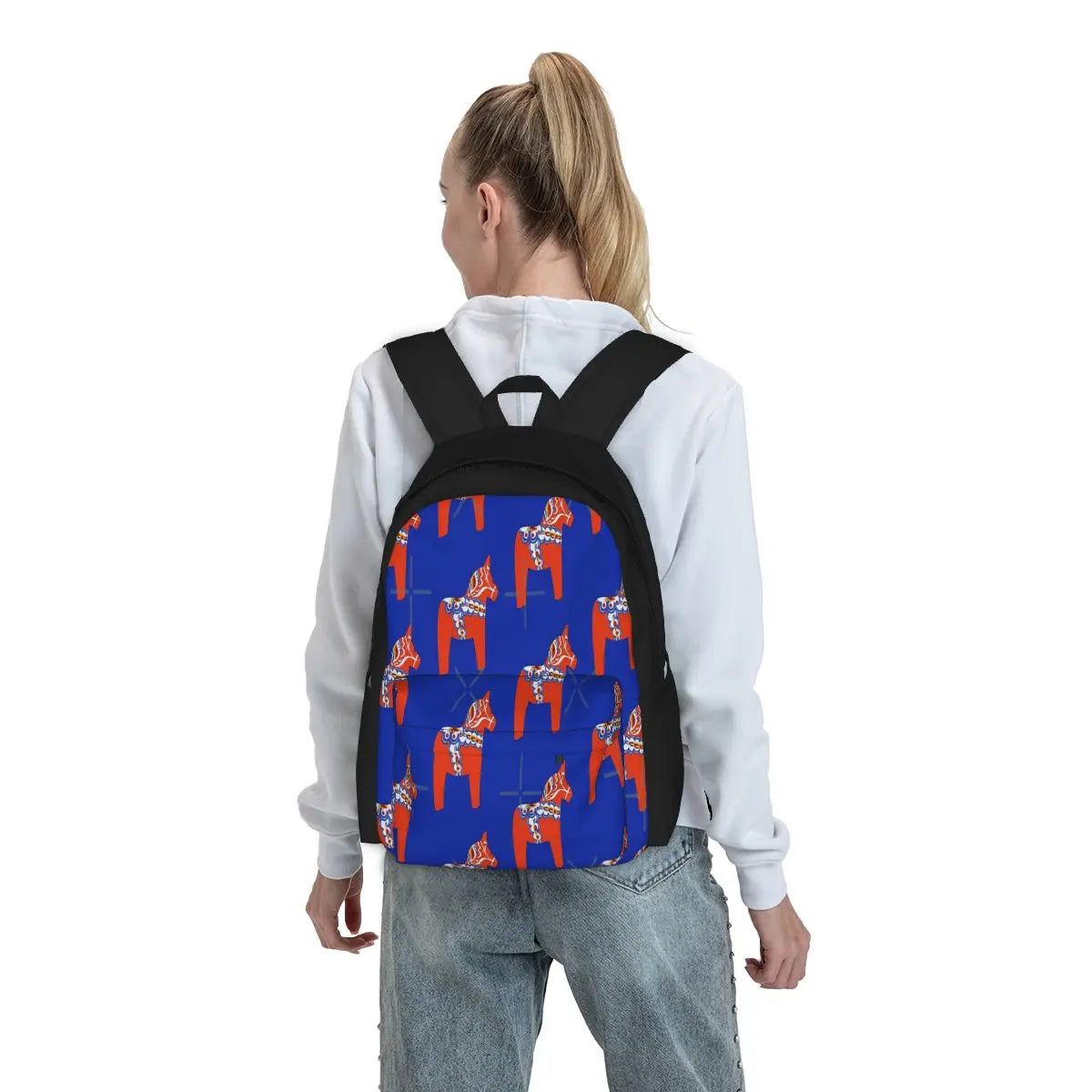 Red Dala Horse Backpack for Men and Women