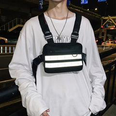 Reflective Streetwear Tactical Vest Chest Bag Hip Hop Crossbody Techwear Pack