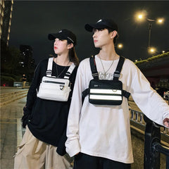 Reflective Streetwear Tactical Vest Chest Bags Hip Hop Crossbody Techwear Pack