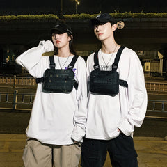 Reflective Streetwear Tactical Vest Chest Bags Hip Hop Crossbody Techwear Pack