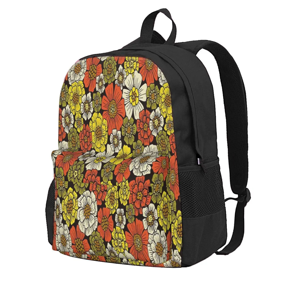 Vintage Floral Pattern Backpack for Men and Women