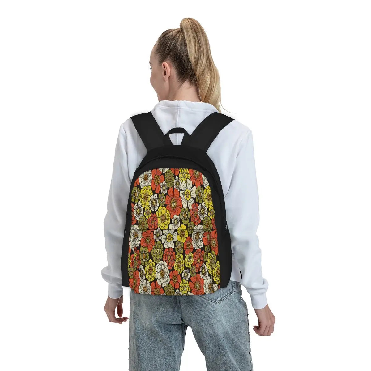 Vintage Floral Pattern Backpack for Men and Women