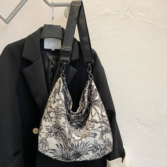 Embroidery Chain Messenger Women Large Capacity Handbags