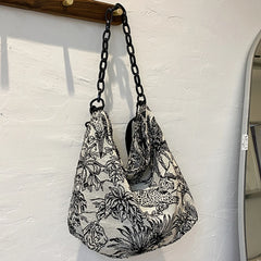 Embroidery Chain Messenger Women Large Capacity Handbags