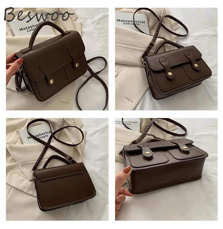 Retro Casual Women's Bag PU Leather Purses and Handbags