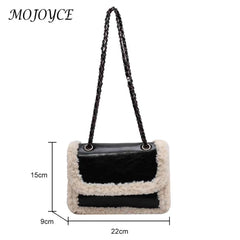 Retro Chain Shoulder Bags Women Faux Suede Shopping Tote