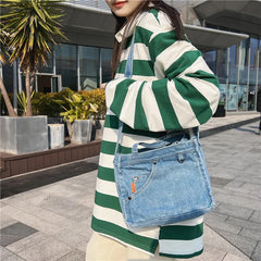 Youth Denim Crossbody Bag Small Mini Square Shoulder Bag