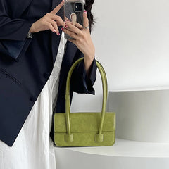 Retro Underarm Bags for Women PU Leather Ladies Small Tote Shoulder Bag